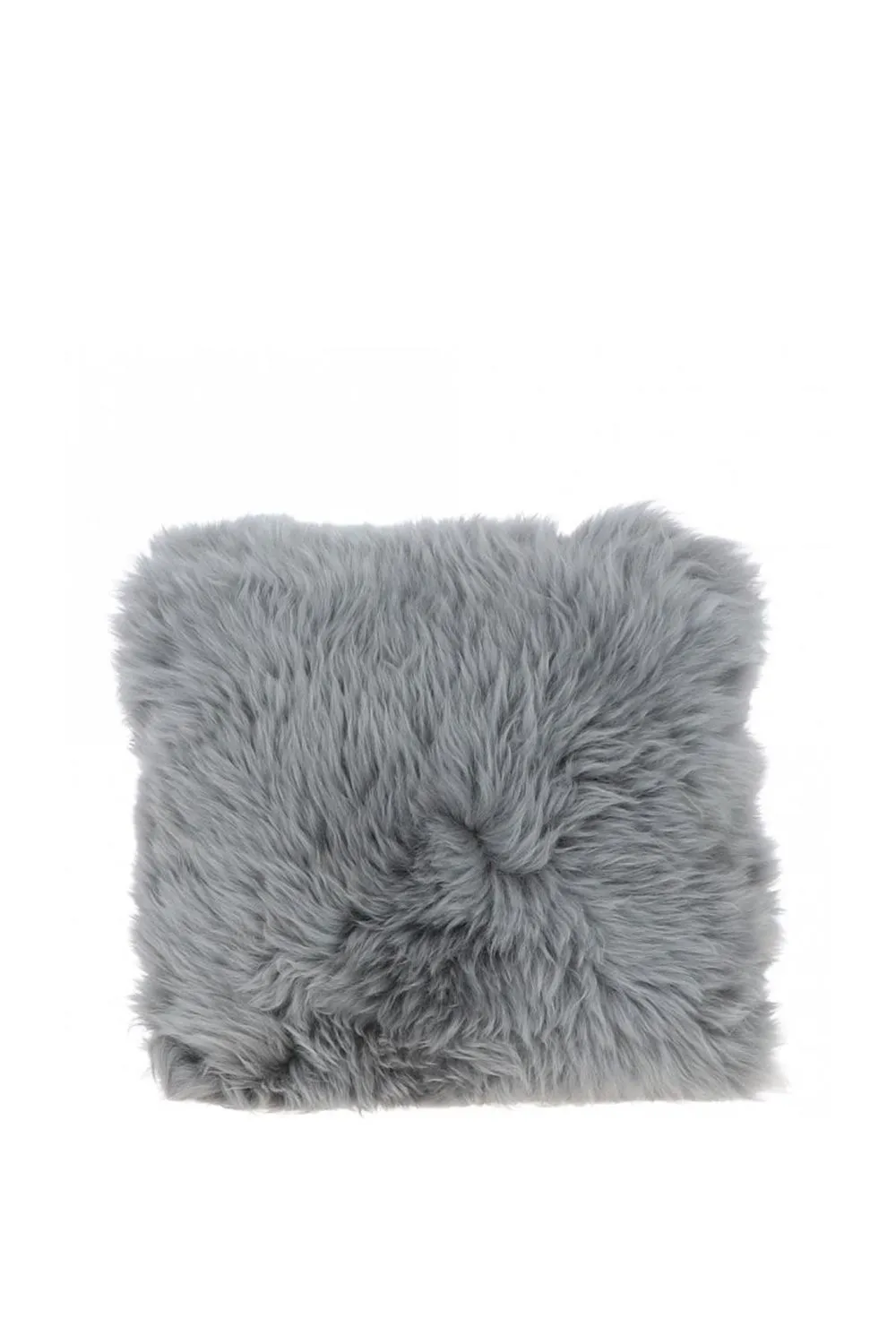 Fenland England Real Sheepskin Fluffy Cushion in Grey