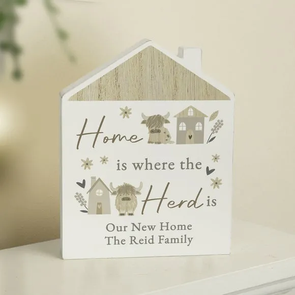 Personalised Highland Cow House Ornament 3