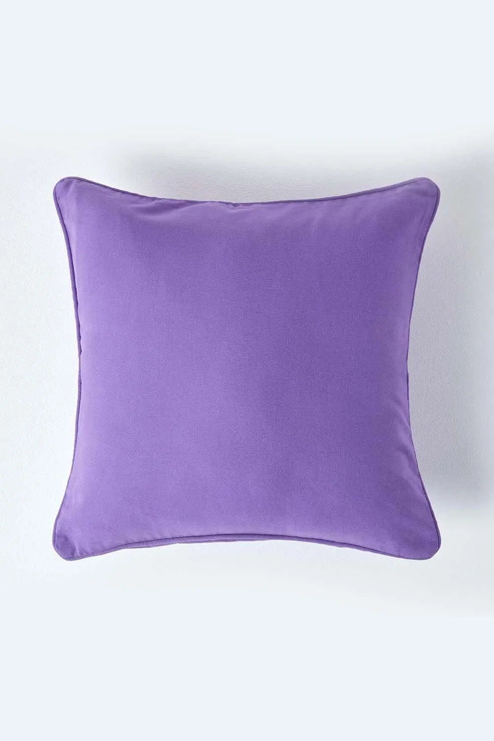 Homescapes Cotton Plain Cushion Cover in Purple 1