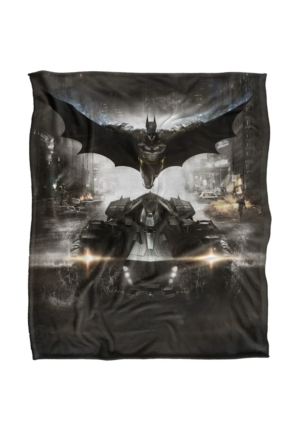 Warner Brothers Batman Arkham Knight Batman Officially Licensed Silky Touch Super Soft Throw Blanket 152 x 127 cm in White