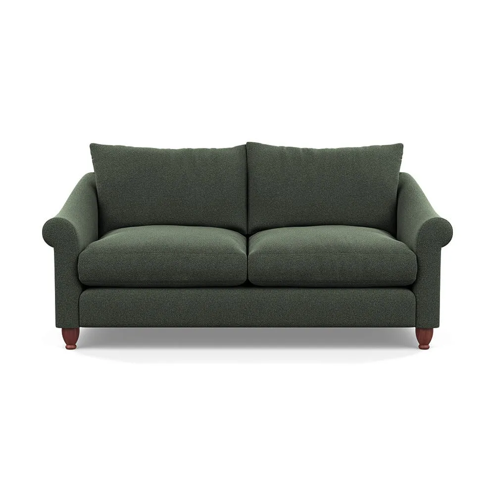 Heal's Devon 3 Seater Sofa Boucle Fern Walnut Stained Feet