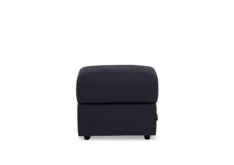 Canto Square Leather Storage Footstool - Torello Blu