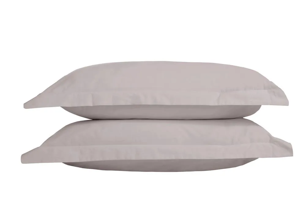 The Linen Consultancy 'TLC 5 Star Hotel Concept' 250TC Cotton Percale Oxford Pillowcase Pair in Silver