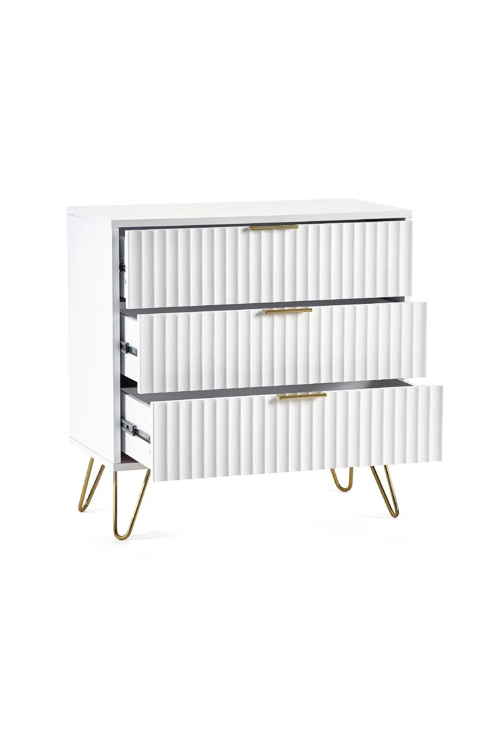 Julian Bowen Murano 3 Drawer Chest in White 4