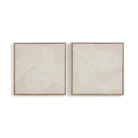 Set of 2 Rope Print Framed Canvases 3