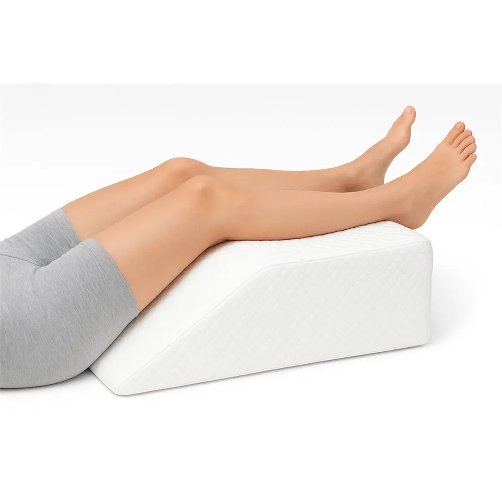 Nordara Leg Elevation Memory Foam Wedge Pillow for Leg/Knee/Hip/Back Pain in White