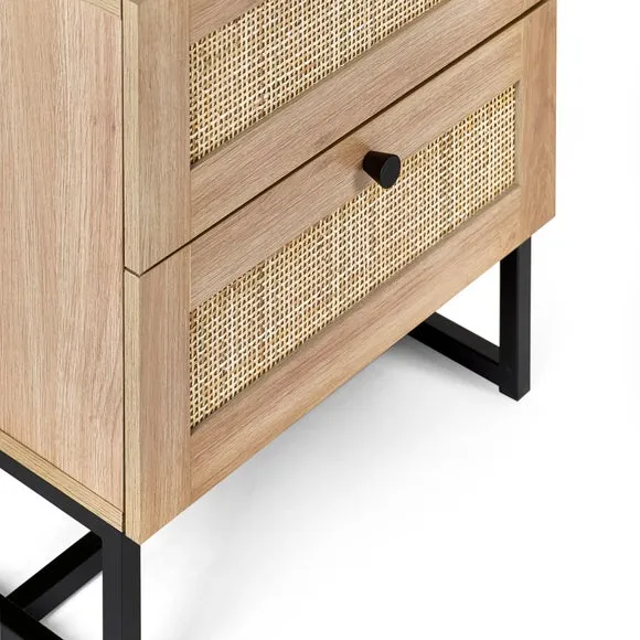 Hollis 2 Drawer Bedside Table, Oak 5