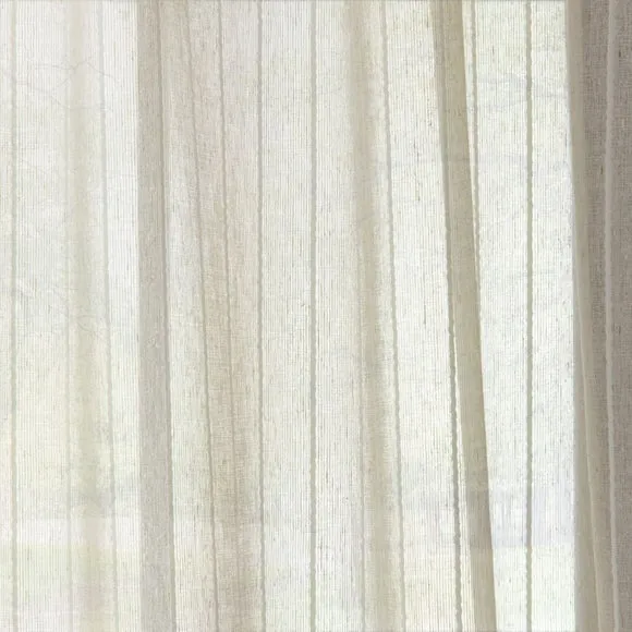 Lucia Stripe Natural Slot Top Voile Pair 3