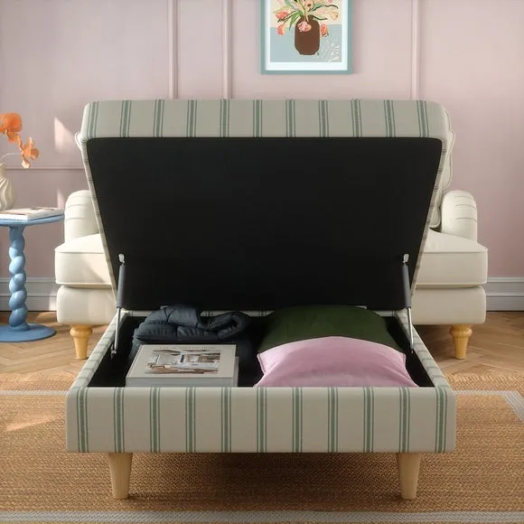 Zoe Folkstone Stripe Square Storage Footstool 2
