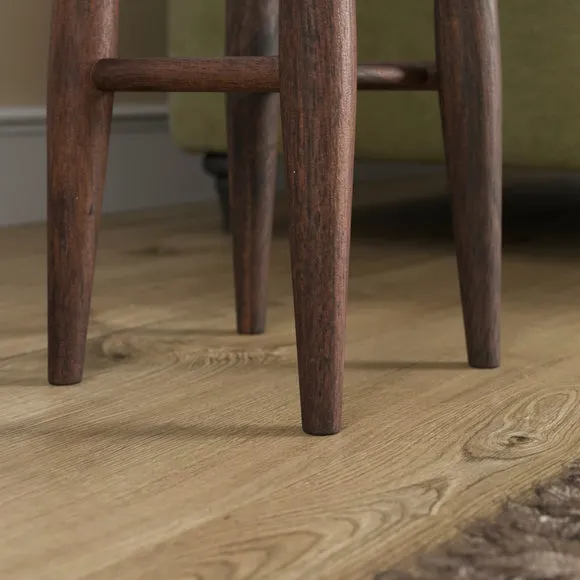 Haider Plinth Side Table with Shelf, Acacia Wood 4