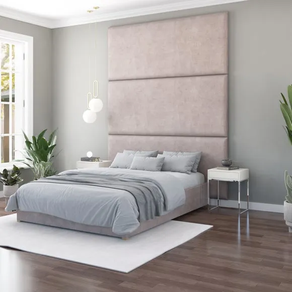 Hanging Wall Panel Dual Mount Plush Velvet Headboard 3