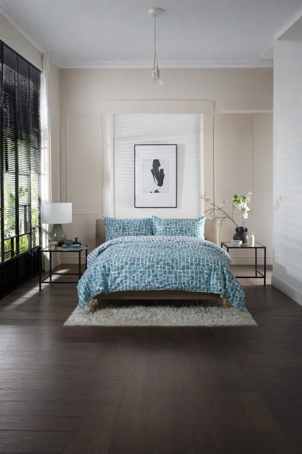 The Lyndon Company Tulle Extrasoft 100% Cotton Breathable Duvet Cover Set in Duck Egg Blue 1