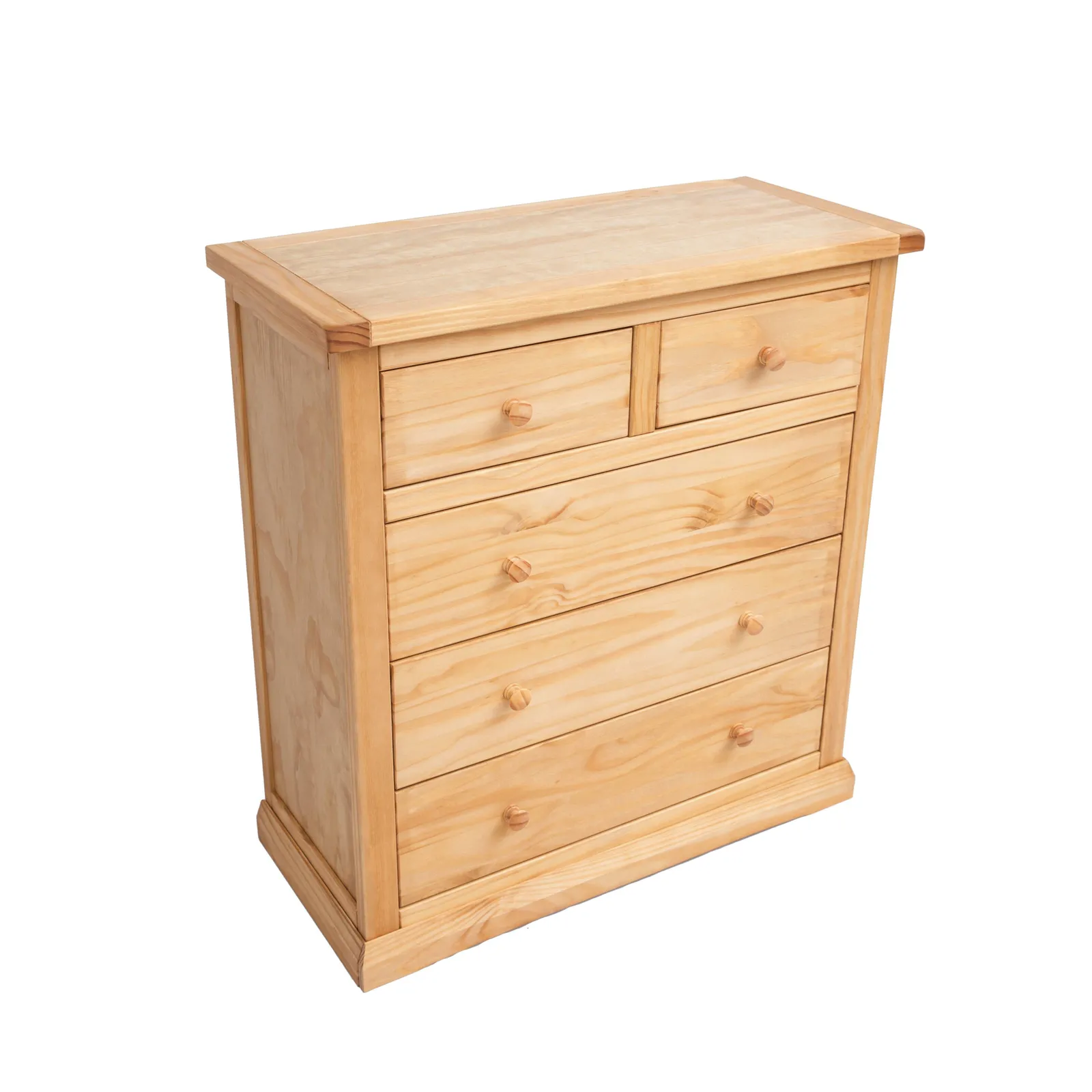Cabinet Bits Lucca 5 Drawer Chest of Drawers Wood Knob in Light Brown 3