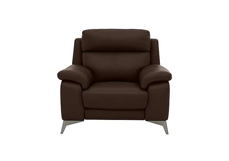 Missouri Leather Recliner Armchair with Power Headrest - Dark Chocolate