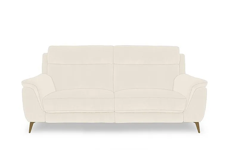 Eclipse Fabric 3 Seater Sofa - Cream - Sofas and Armchairs