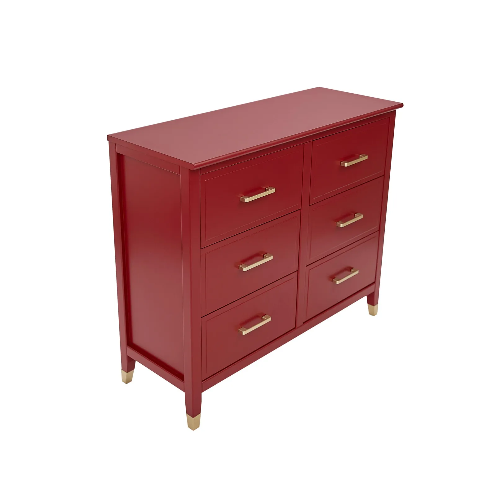 Cabinet Bits Palazzi 6 Drawer Chest of Drawers in Red 4