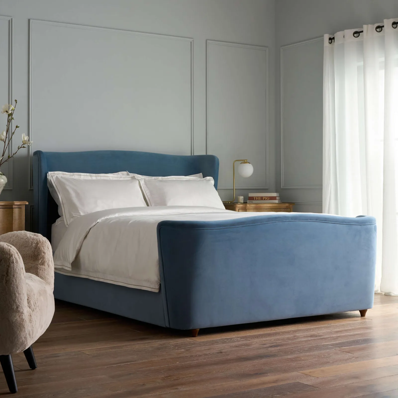 Charlotte Electric Ottoman Bed, King - Blue