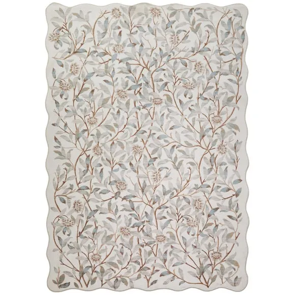 Concept Looms Liberty Floral Scalloped Washable Rug 5