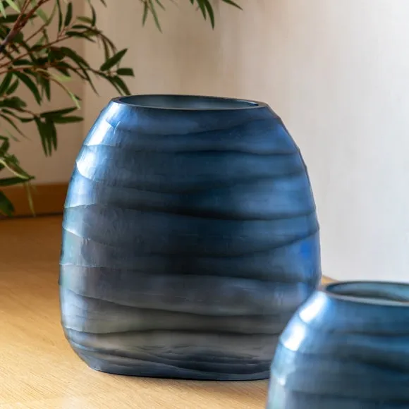 Cedar & Sage Sintra Hand Blown Carved Glass Vase 1