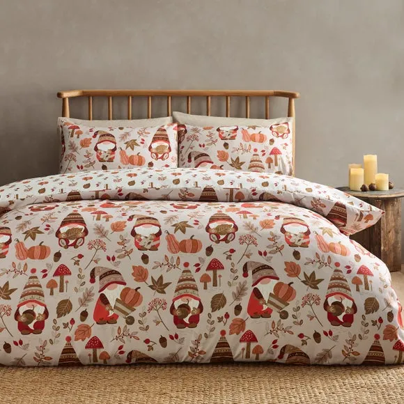 Catherine Lansfield Woodland Gnomes Duvet Cover & Pillowcase Set 1
