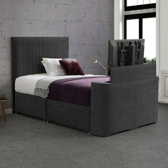 Sweet Dreams Gaia Vertical Pleated Side Lift Ottoman TV Bed 1