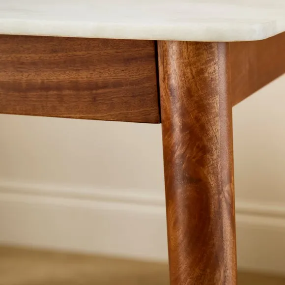 Thea Rectangle Dining Table, Marble and Mango Wood 4