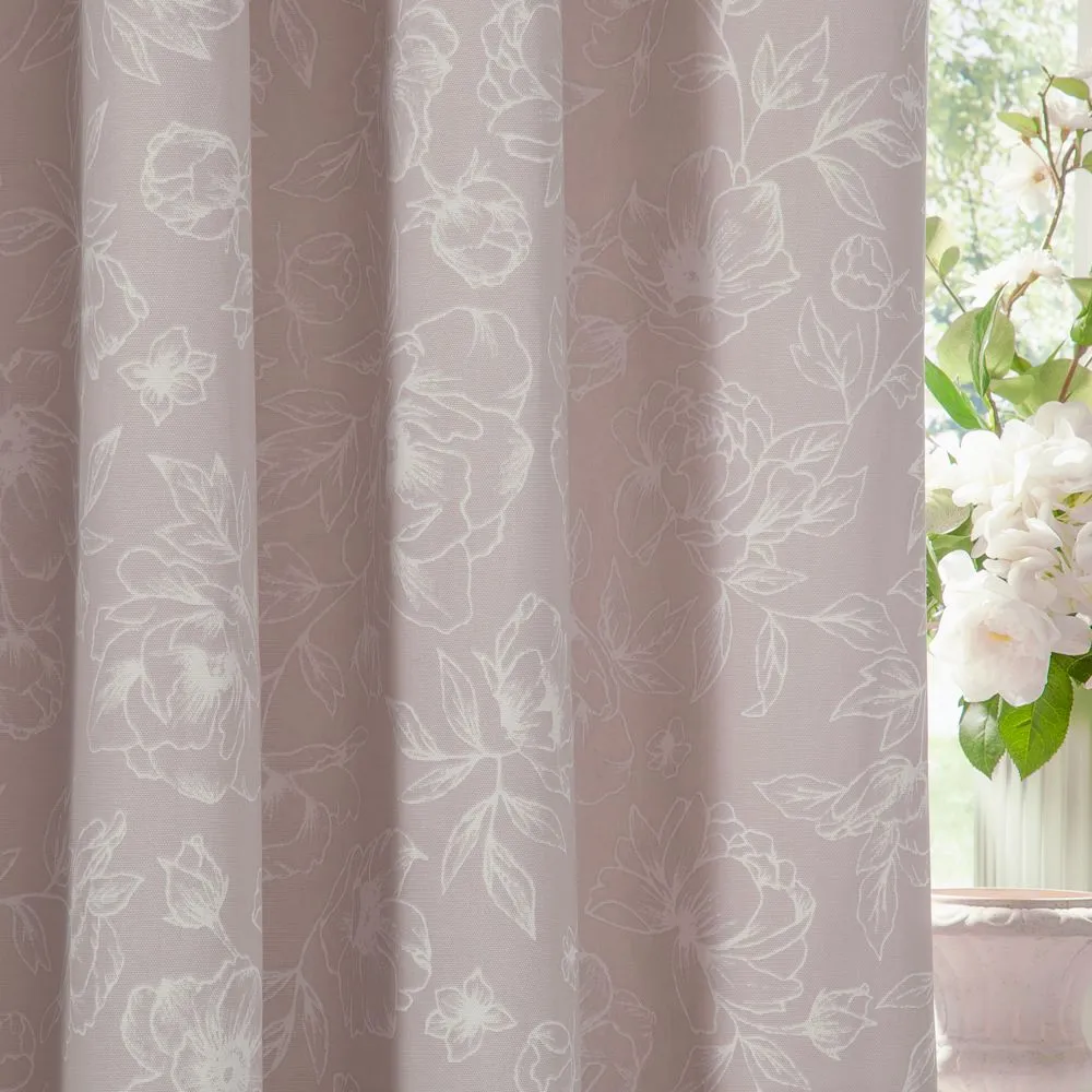 Wylder Bella Floral 100% Cotton Eyelet Curtain Pair in Natural 4