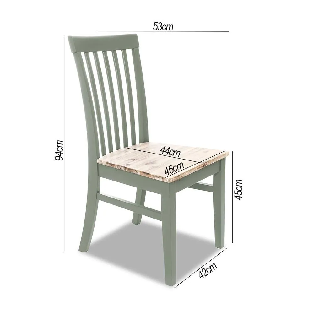 Statement Furniture Florence Highback Wooden Seat Chairs Set of 2 in Light Green 4