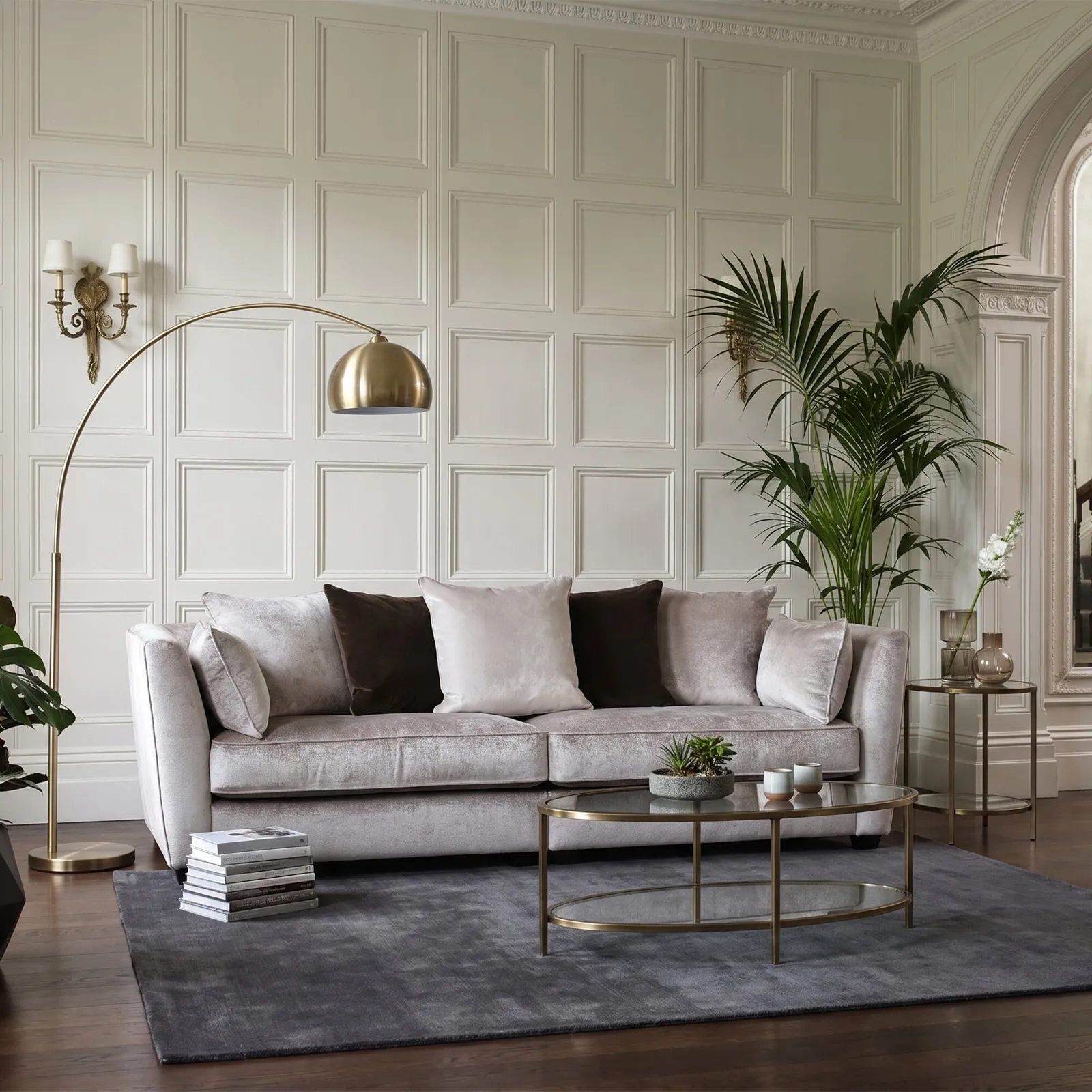 Duresta Maxime Grand Split Sofa, Grey Fabric | Barker & Stonehouse 2