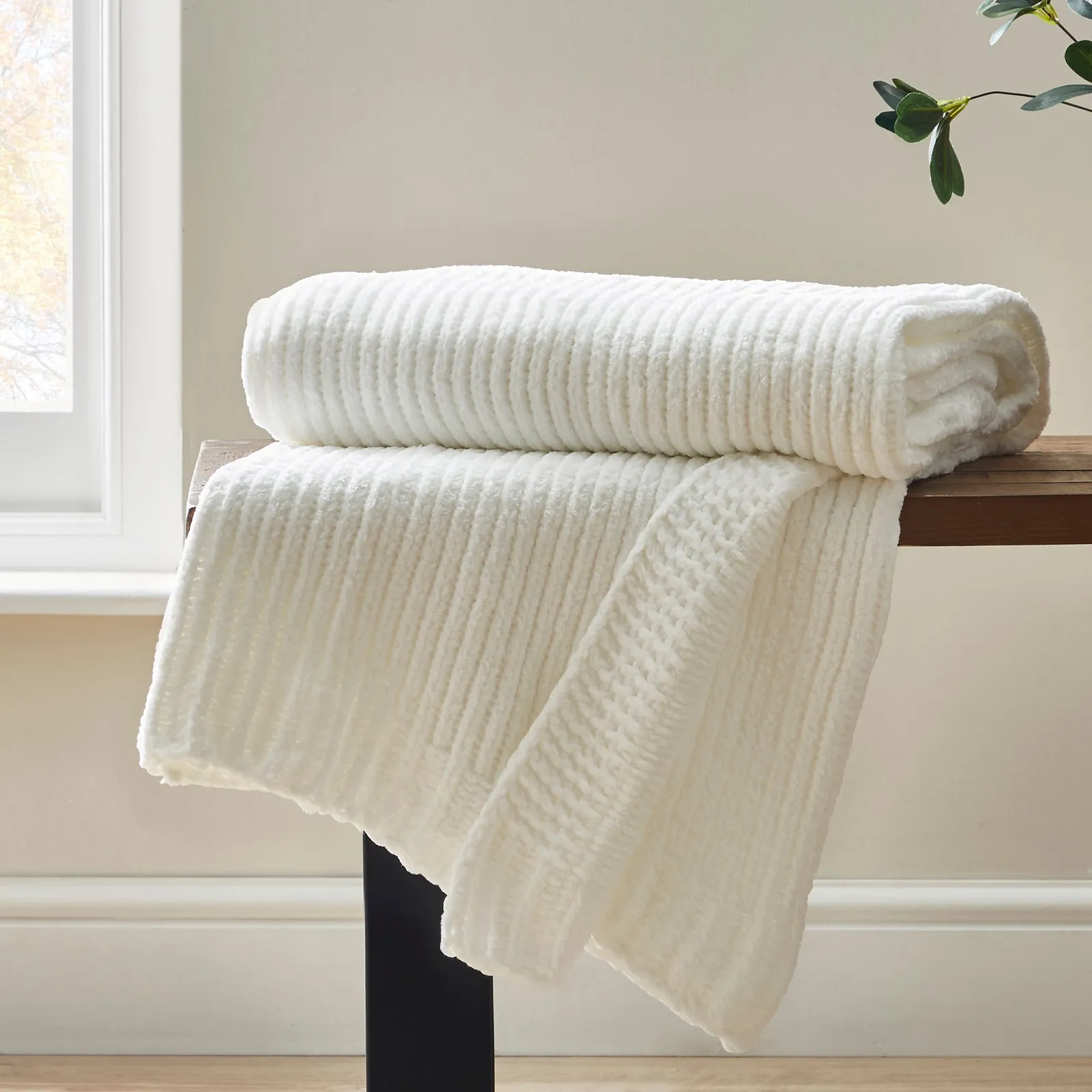 Crystal Chenille Throw White