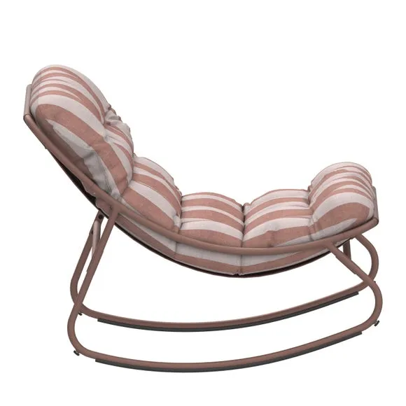 Rocking Chair with Striped Cushion 5
