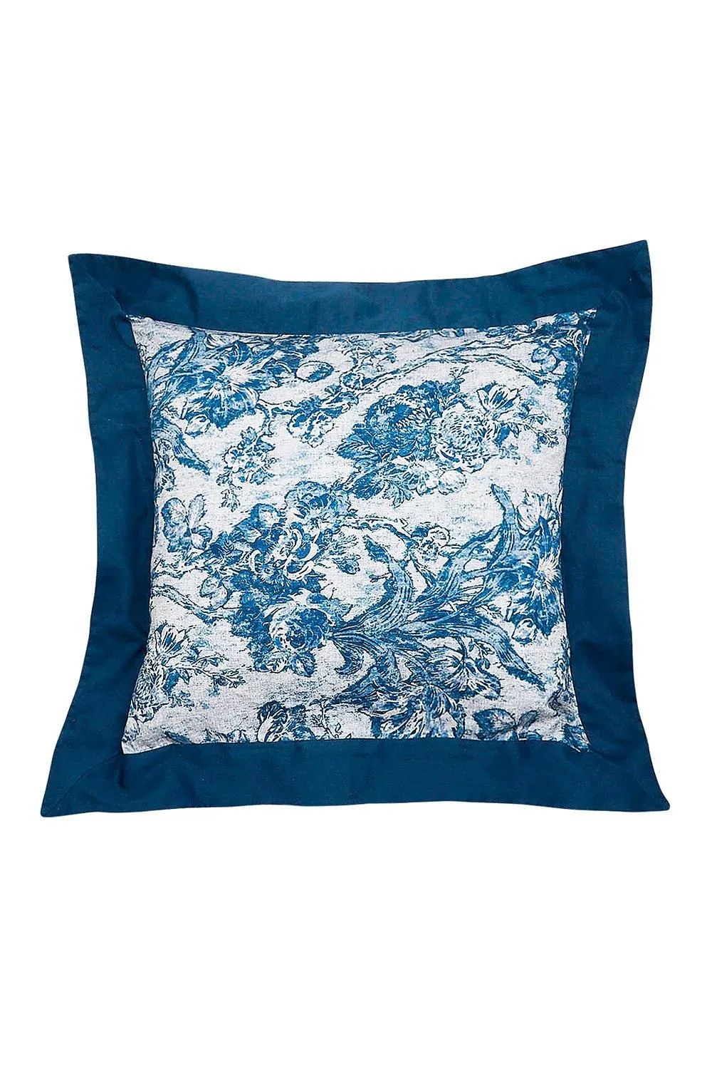 Sanderson 'Fringed Tulip Toile' Cotton Square Pillow Case Pair in Blue