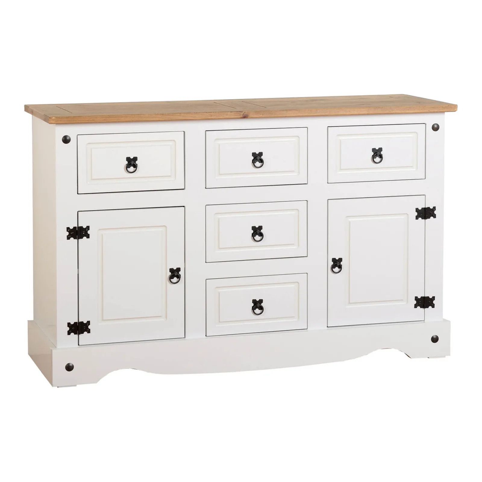 Corona Pine White Sideboard White/Brown