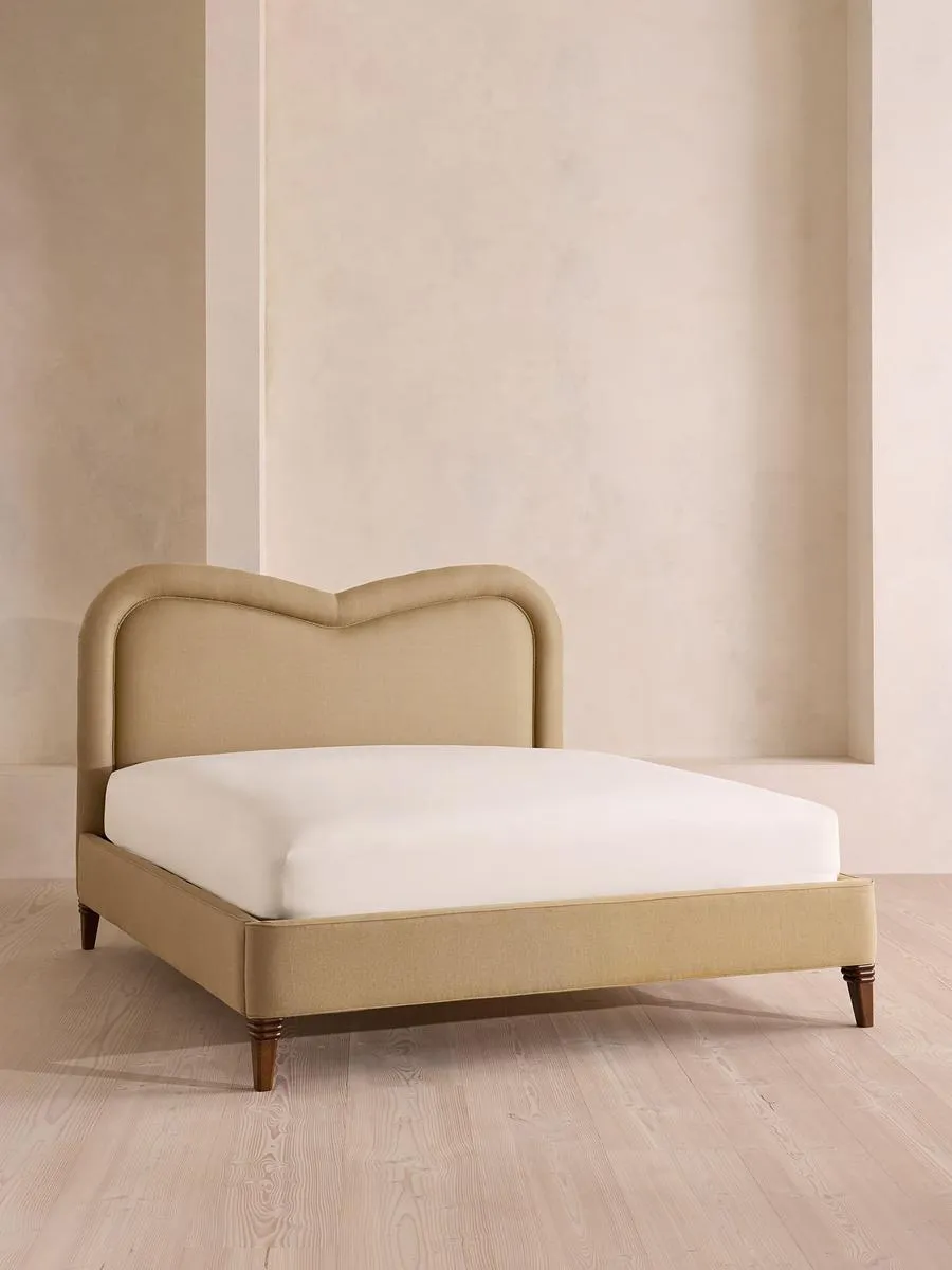 Keira Bed, King, Linen, Wheat