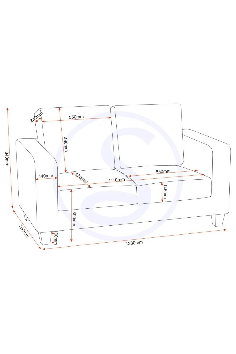 Seconique Tempo Two Seater Sofa-in-a-Box in Grey 6