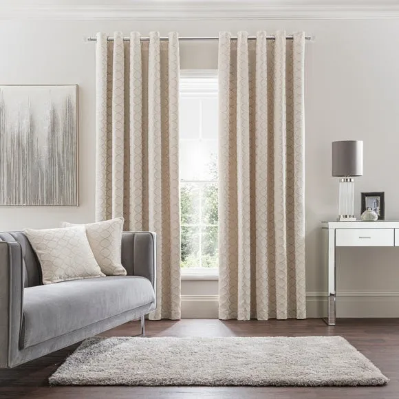 Chenille Ogee Eyelet Curtains 2