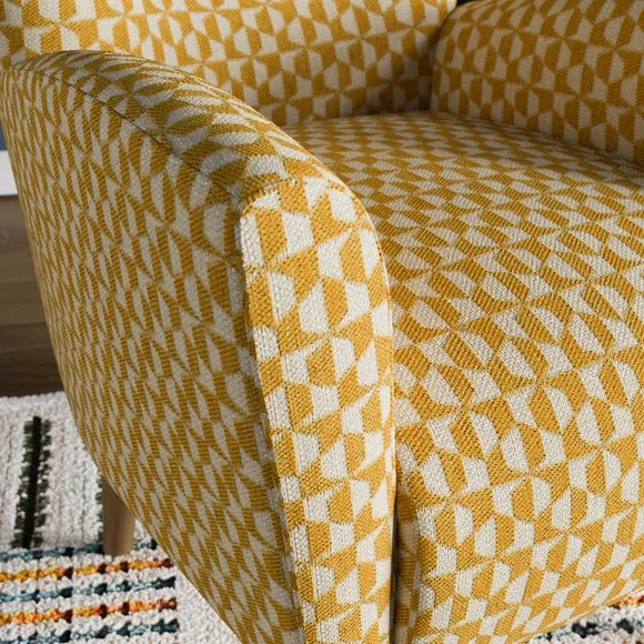 Sven Geo Checkerboard Modern Wing Back Chair 4