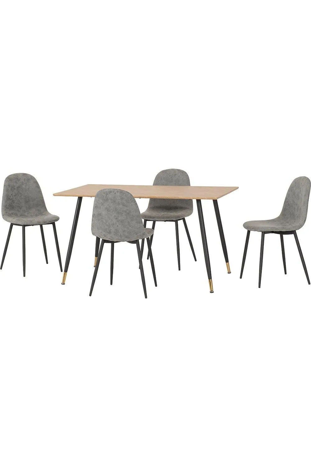 Seconique Hamilton Medium Dining Set with Athens Chairs in Grey 2