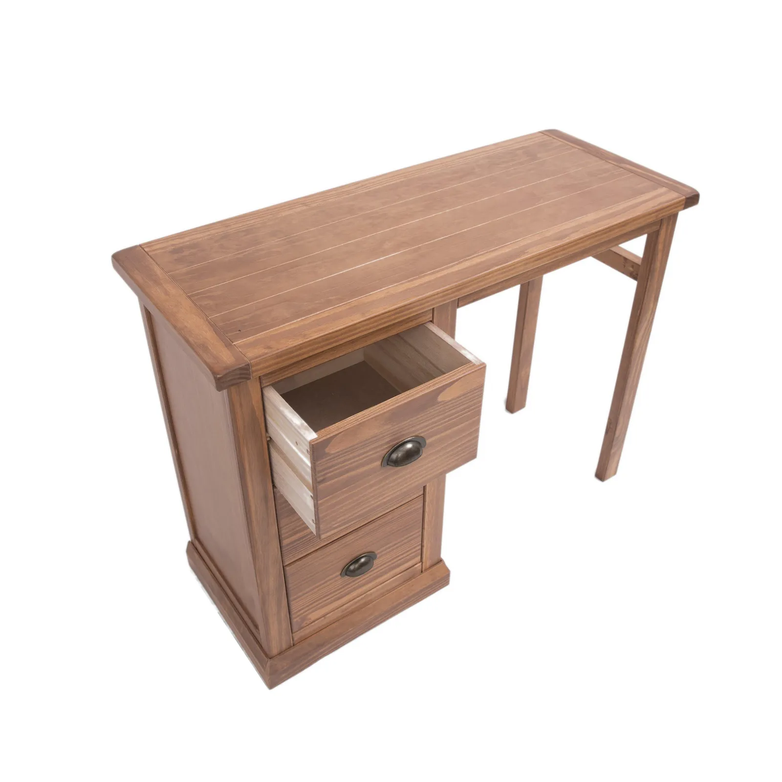 Cabinet Bits Tirolo 3 Drawer Desk - Dressing Table Brass Cup Handle in Brown 4