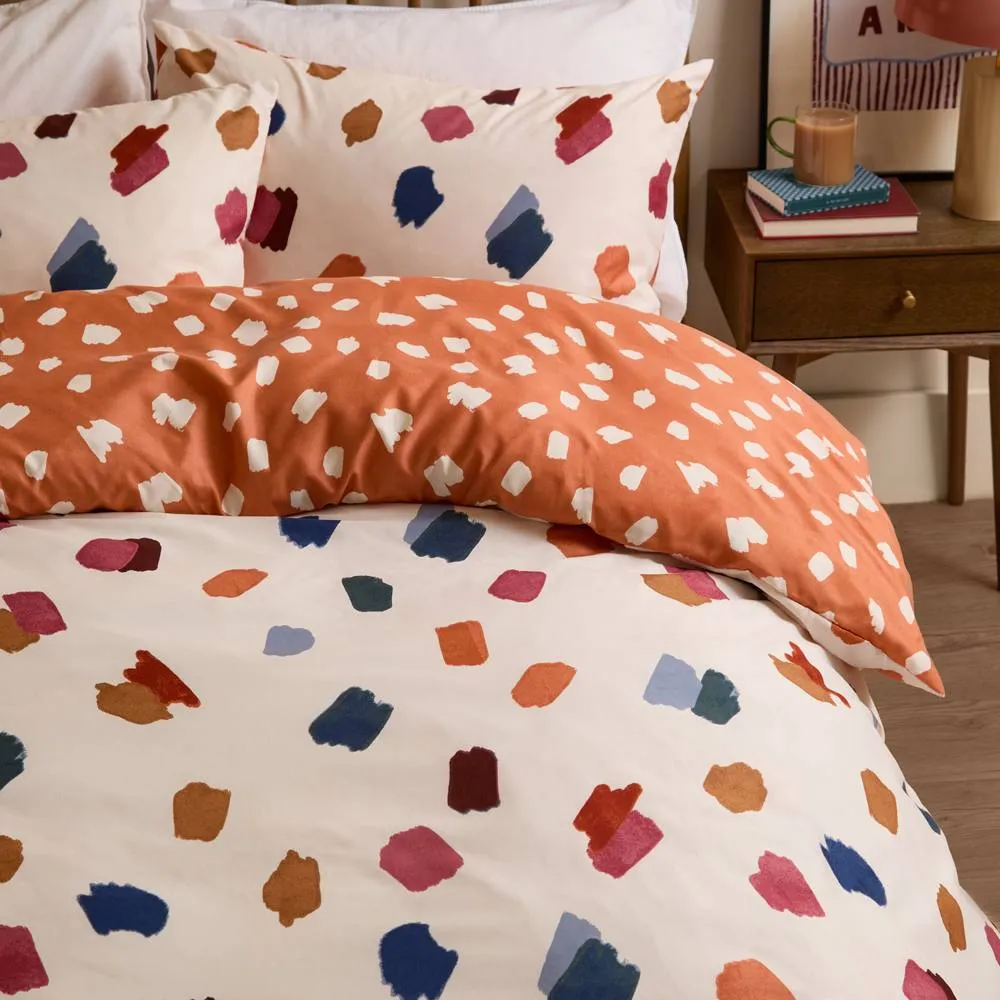 Duvet Day Astrid Reversible Soft Touch Duvet Cover Set in Orange