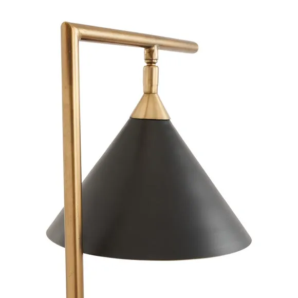 Zeta Matt Black and Antique Brass Table Lamp 4
