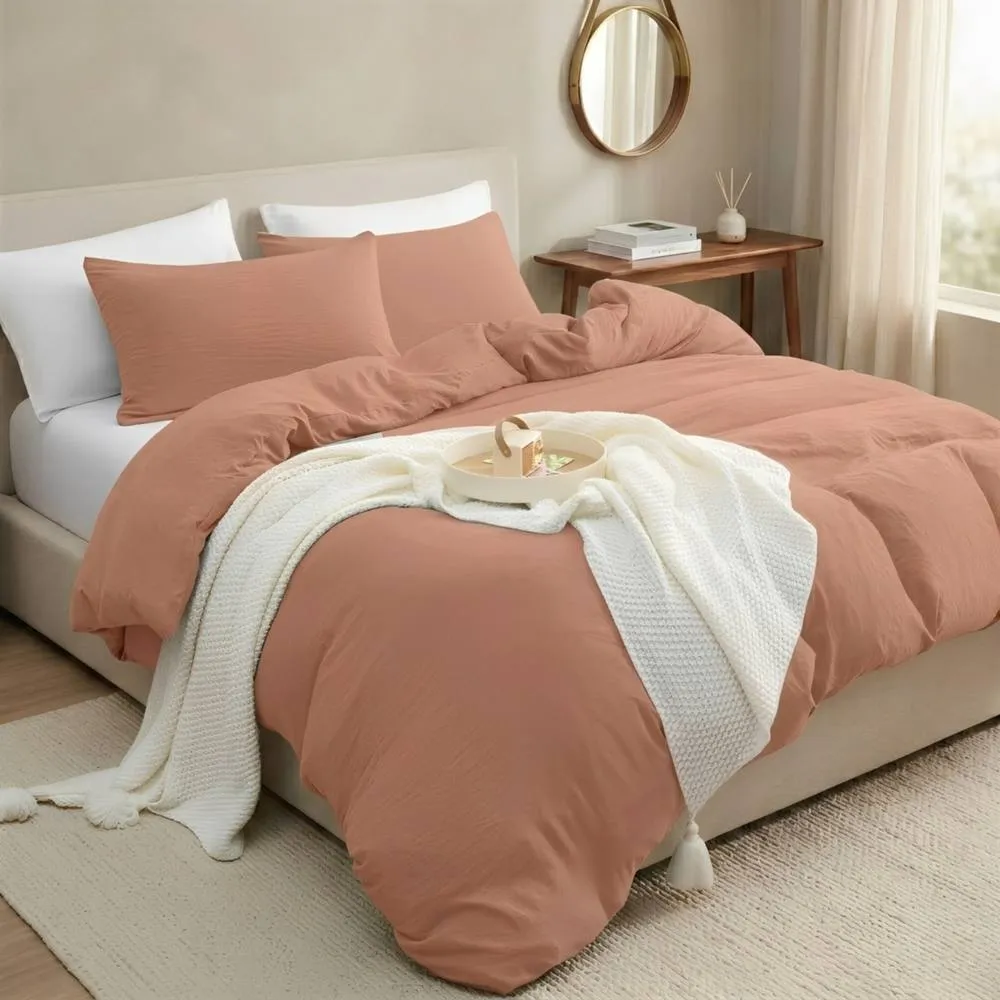 Pamposh Pre Washed Microfibre Duvet Cover Sets in Mauve