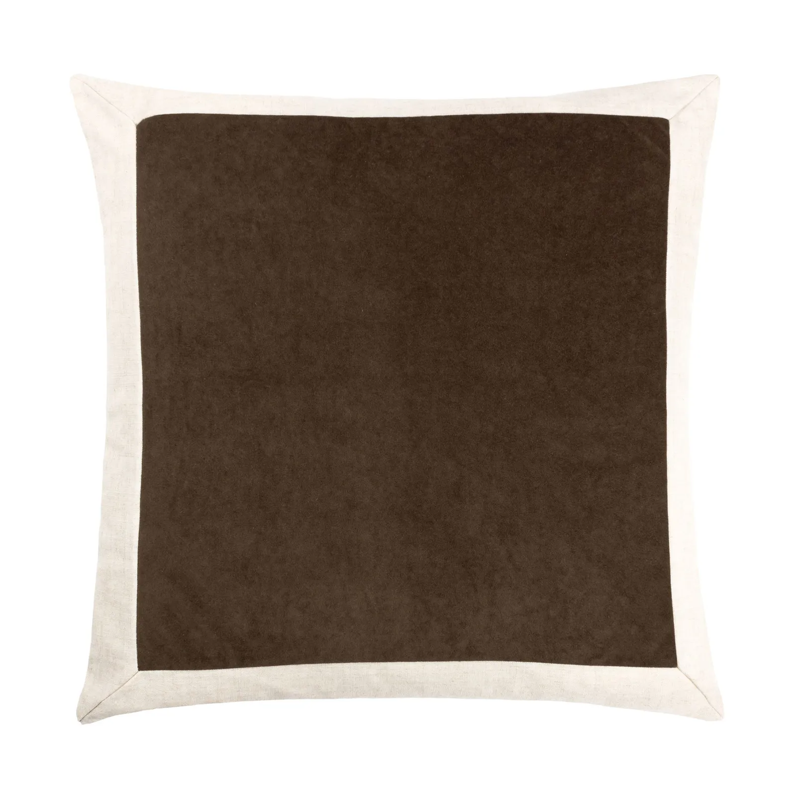 Linen Velvet Cushion - Mole