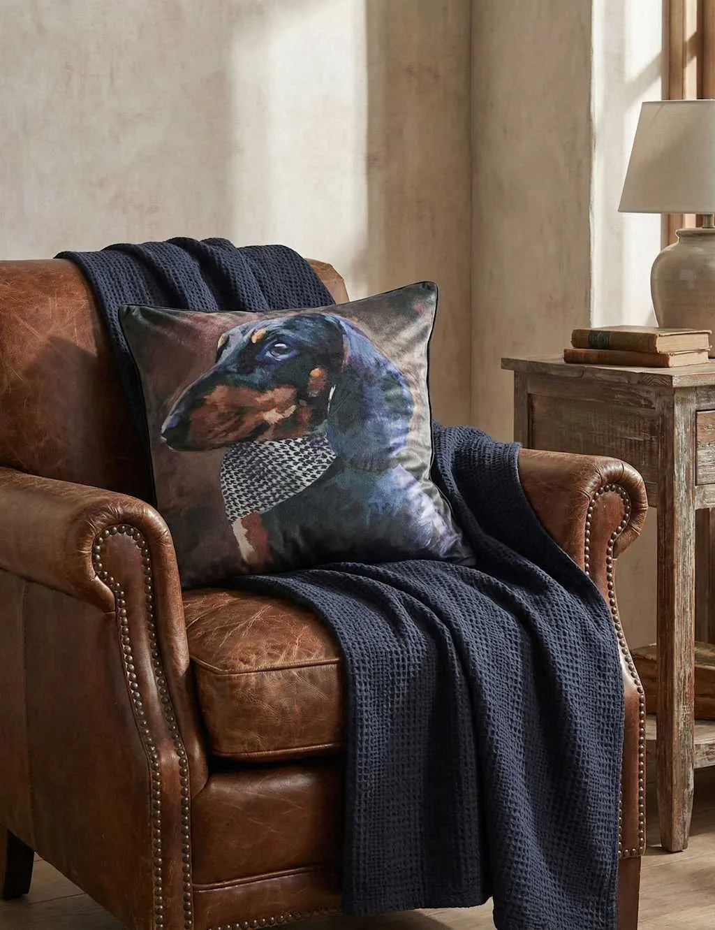 MM Linen Houndstooth Cushion Multi