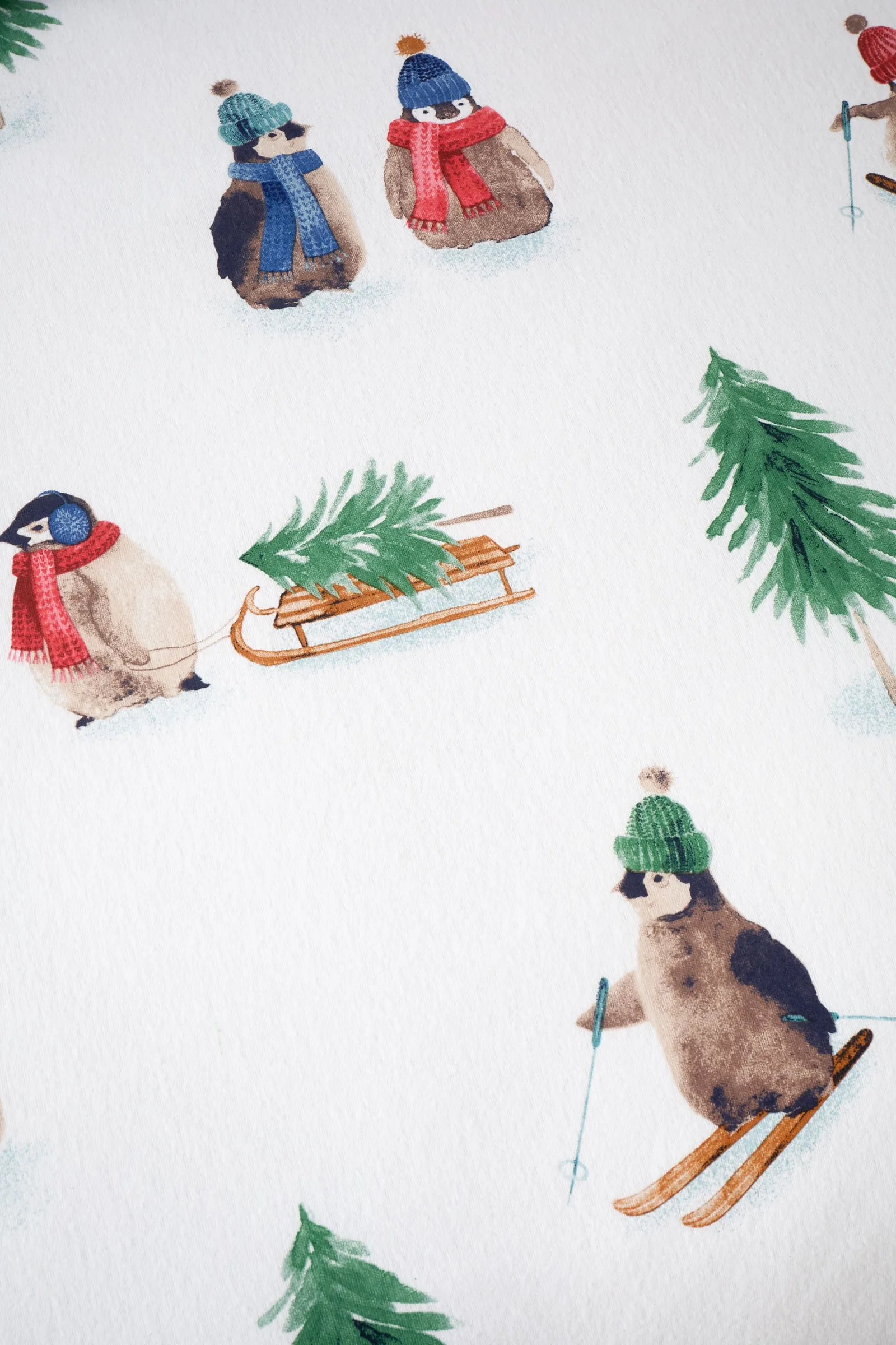 Catherine Lansfield 'Brushed Snowy Penguin' Cotton Reversible Duvet Cover Set in White 5