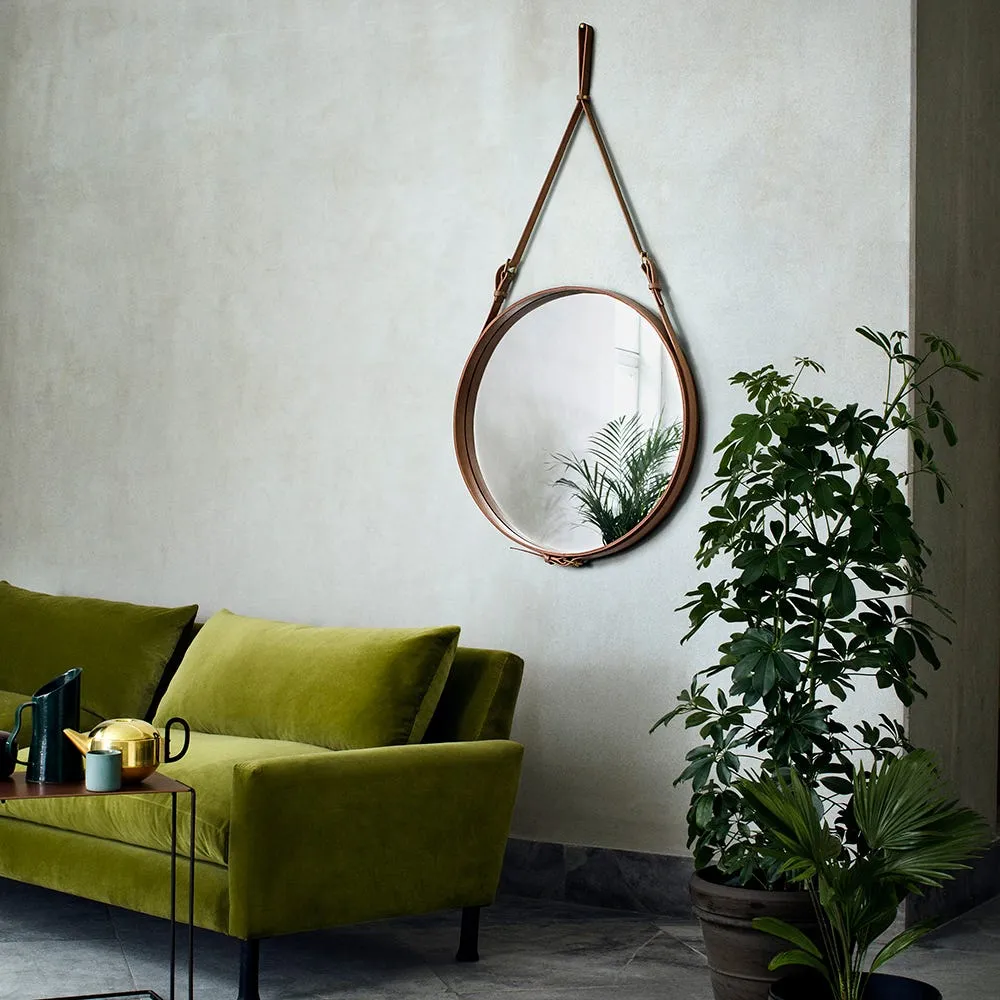 Gubi Adnet Circular Wall Mirror Ø45cm Black Leather 4