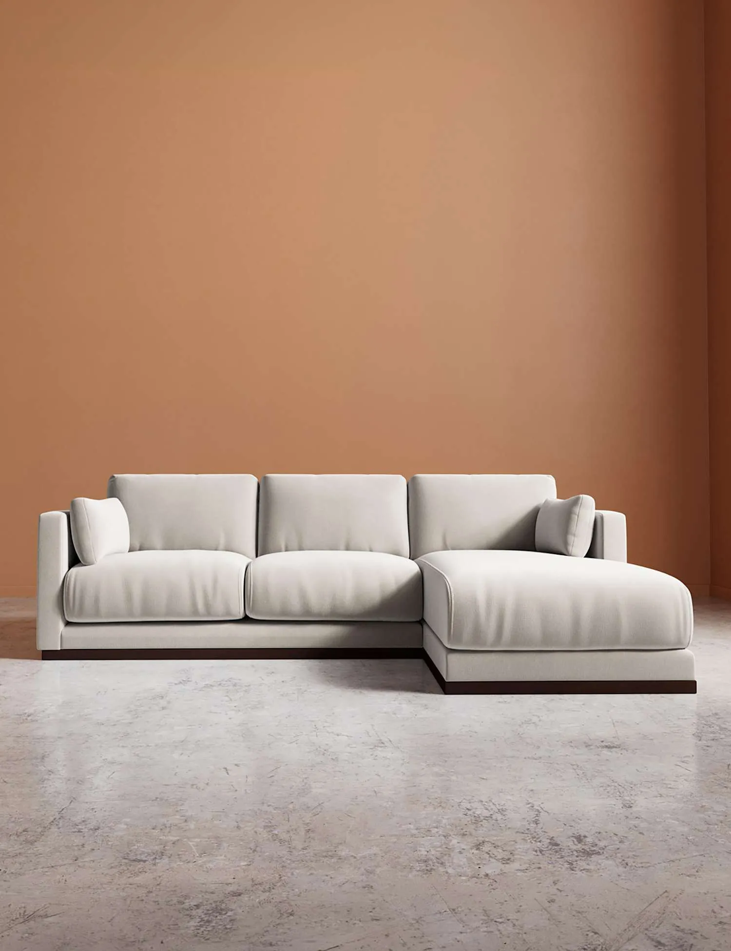Swoon Crushed Velvet Right Corner Sofa Cream