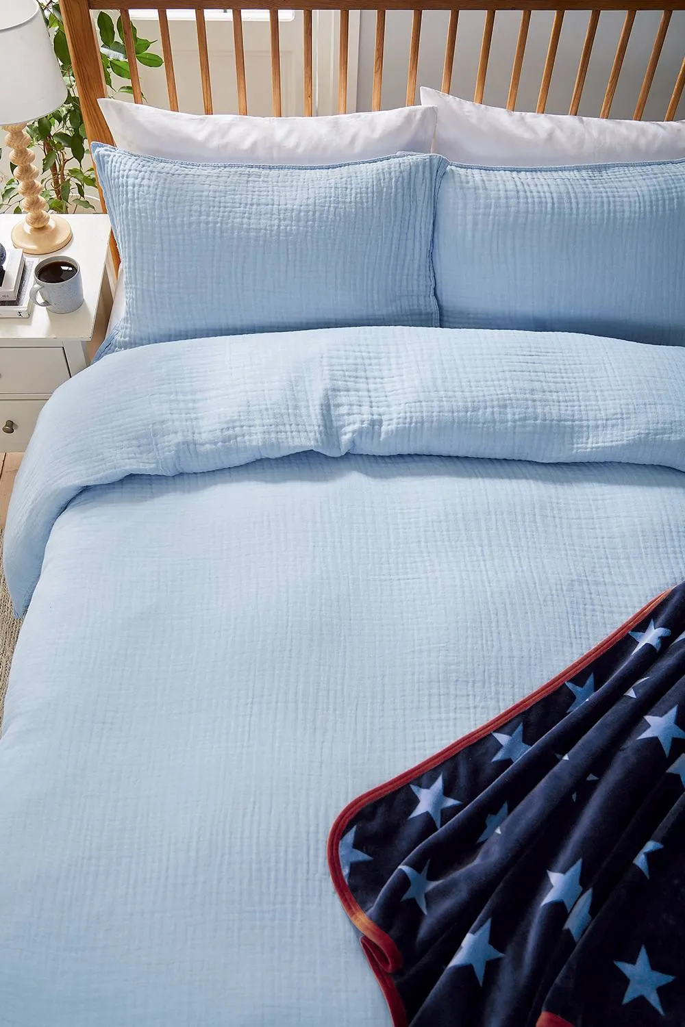 Helena Springfield 'Muslin' Cotton Duvet Cover Set in Blue 5