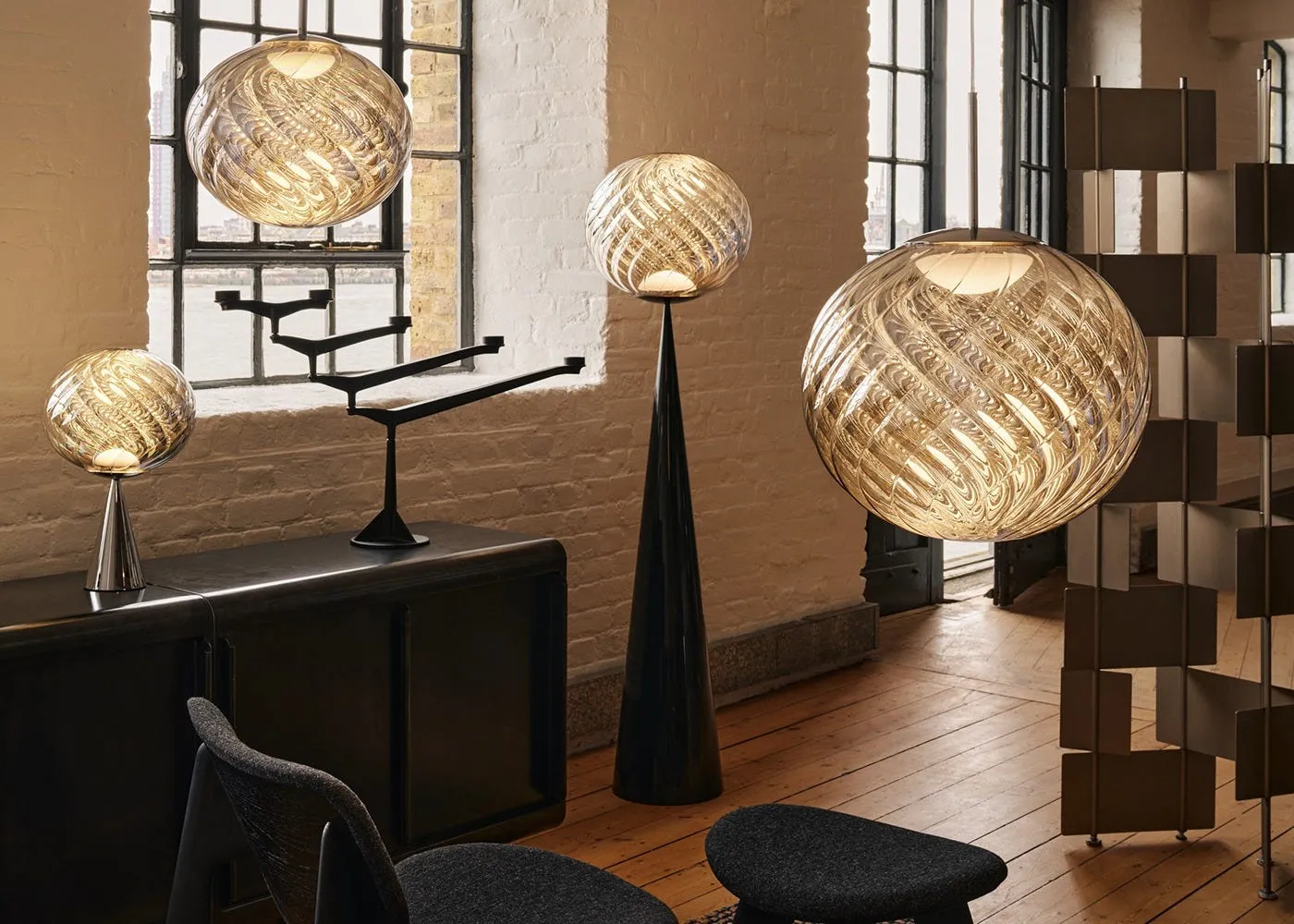 Tom Dixon Whirl LED Cone Fat Floor Lamp Silver/Black 3