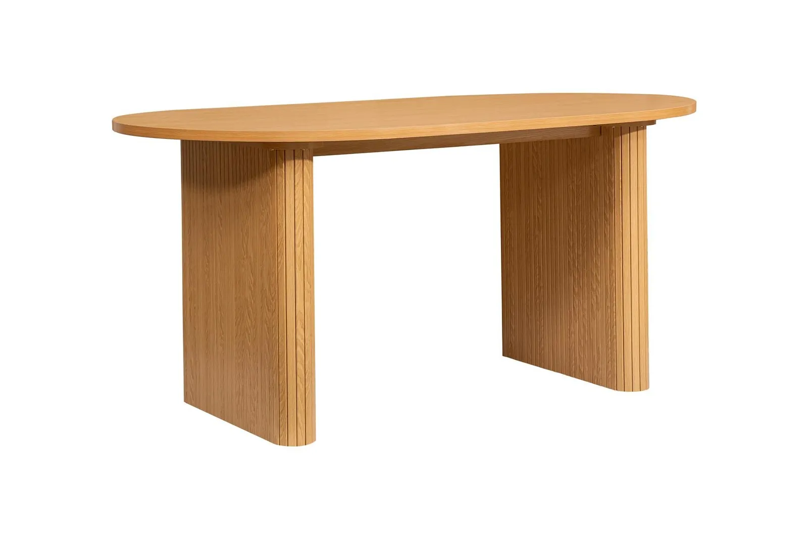 Birlea Axel Oval Fluted Dining Table With 4 Chairs in Light Brown 5
